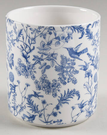 Blue White Bird 5" Canister No Lid