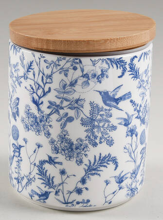 Blue White Bird 5" Canister & Lid
