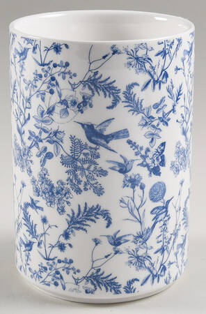 Blue White Bird Large Canister No Lid