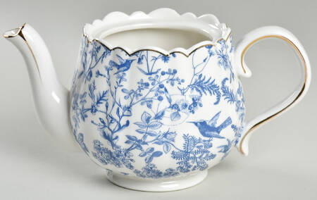 Blue White Bird Teapot No Lid