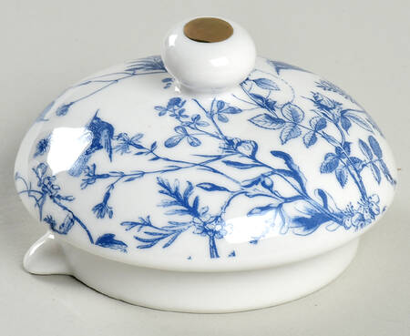 Blue White Bird Lid for Teapot