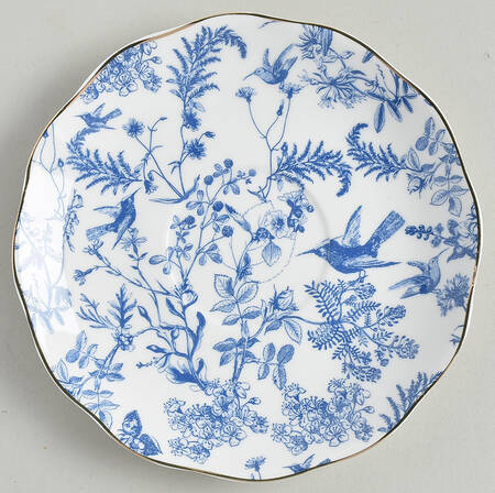 Blue White Bird Saucer