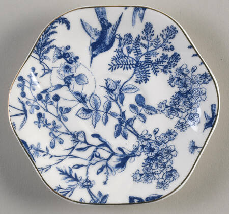 Blue White Bird Saucer for Demitasse Cup