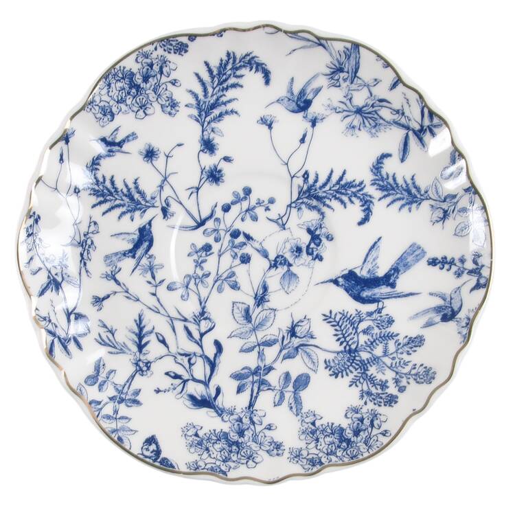 Blue White Bird Saucer for Jumbo Cup