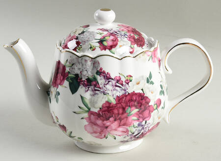 Burgundy Rose Teapot & Lid