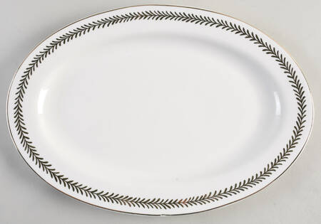 White Gold Laurel 13" Oval Serving Platter