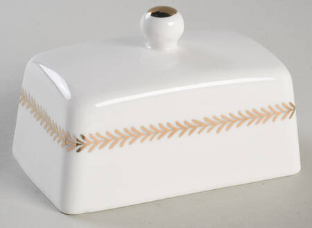 White Gold Laurel Lid for 1/4 Lb Butter