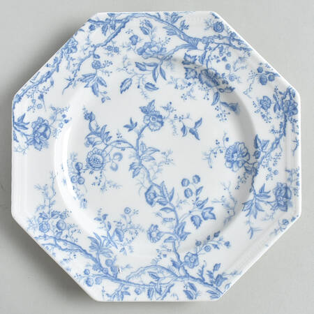 Octagon Blue Rose Salad Plate