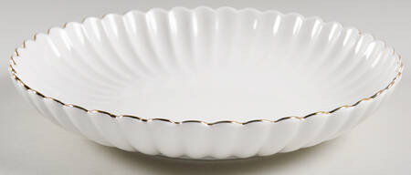 White Gold Shell Deep Dinner Plate