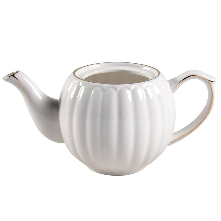White Gold Shell Teapot No Lid