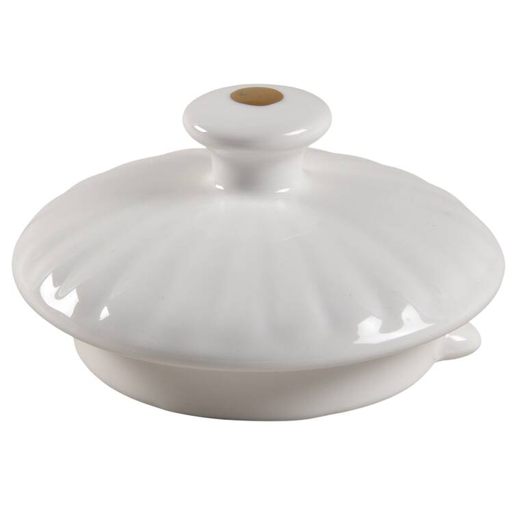 White Gold Shell Lid for Teapot