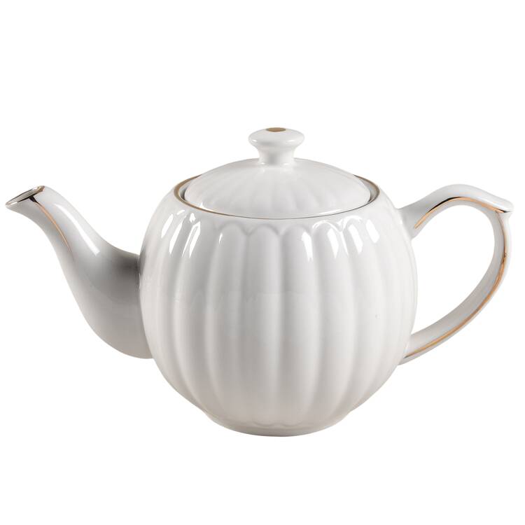 White Gold Shell Teapot & Lid
