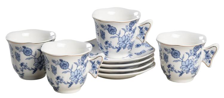 Katie Flat Demitasse Cup & Saucer Set - Set of 4