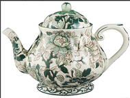 Pivoines Vertes Teapot & Lid