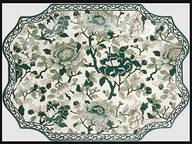 Pivoines Vertes 17" Oval Serving Platter