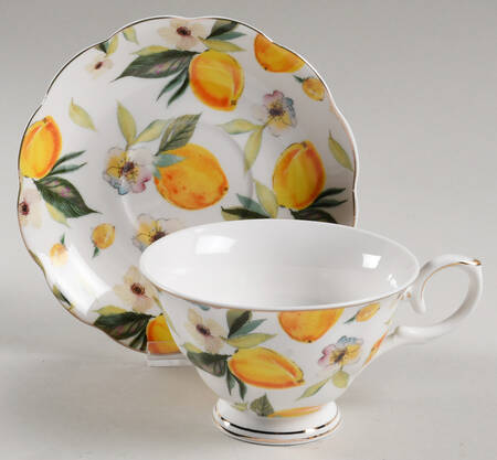 Kristy Lemon Footed Cup & Saucer Set