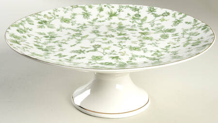 Greeny Garden Footed Cake Plate