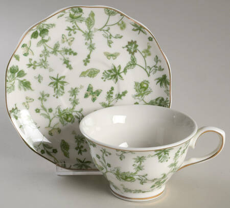 Greeny Garden Footed Cup & Saucer Set