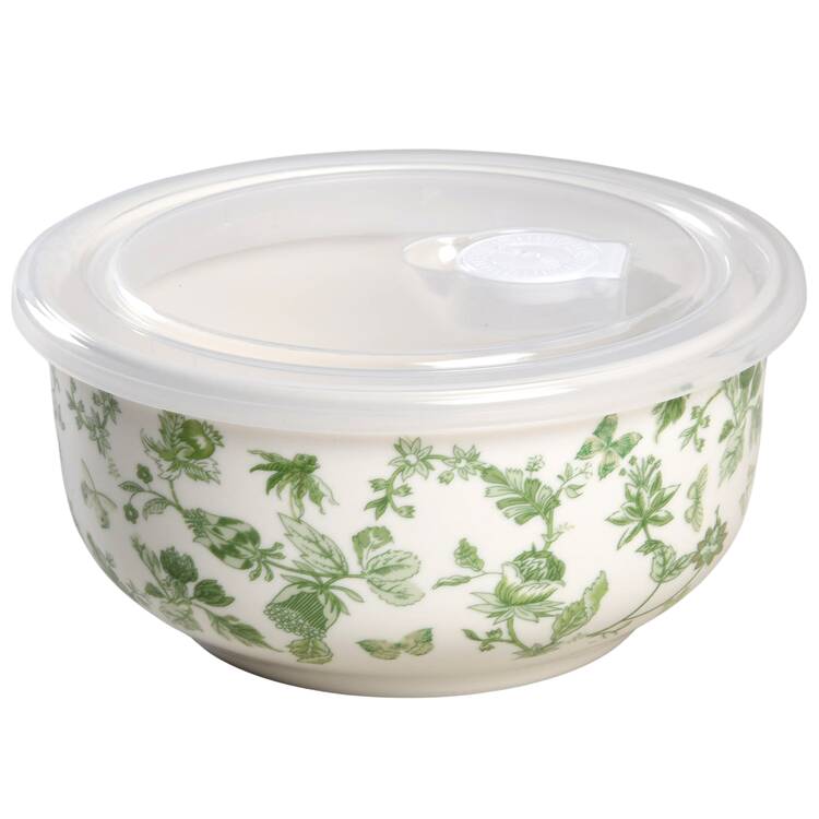 Greeny Garden 6" Storage Bowl Ceramic with Plastic Lid