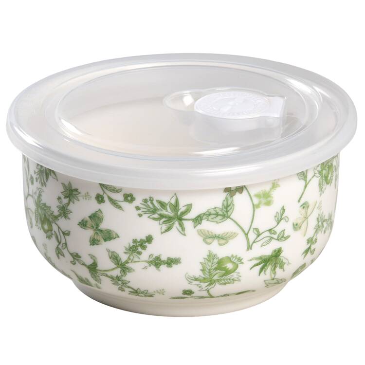 Greeny Garden 5" Storage Bowl Ceramic with Plastic Lid