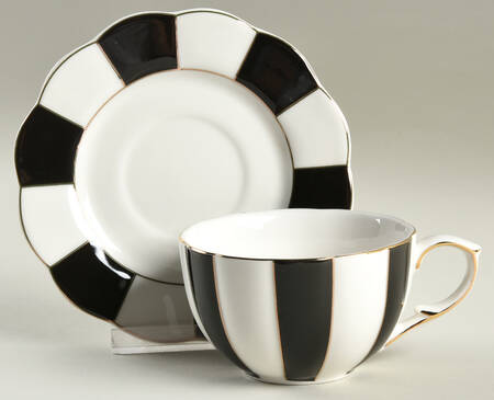 Beetle Stripe Flat Cup & Saucer Set
