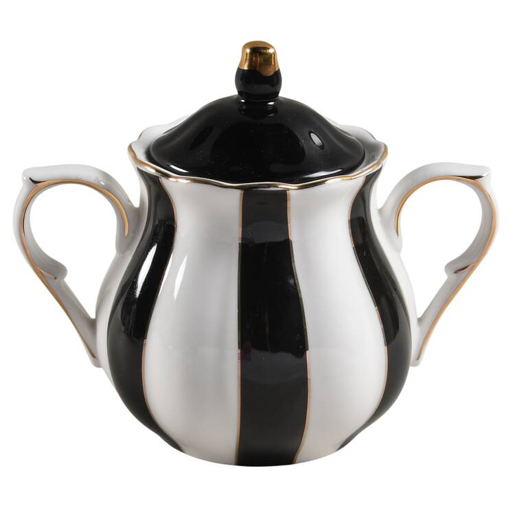 Beetle Stripe Sugar Bowl & Lid