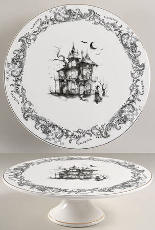 Haunted Rococo 10" Diameter Pedestal Cake Stand