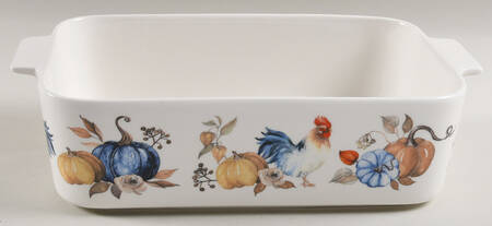 Blue Pumpkin Rooster Rectangular Baker No Lid