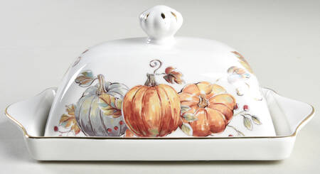 Pumpkin Trio Rectangular Covered Butter