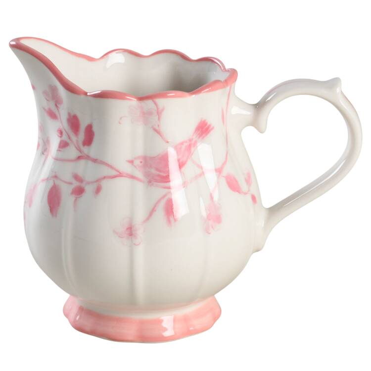 Pink Botanical Birds Creamer