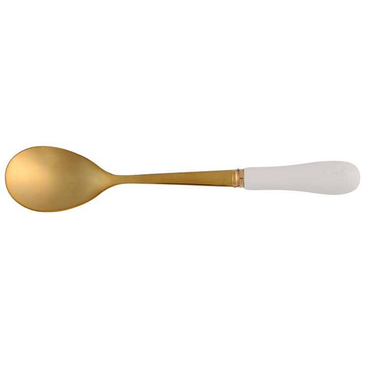 White Gold Vintage Spoon-Teaspoon/Ceramic