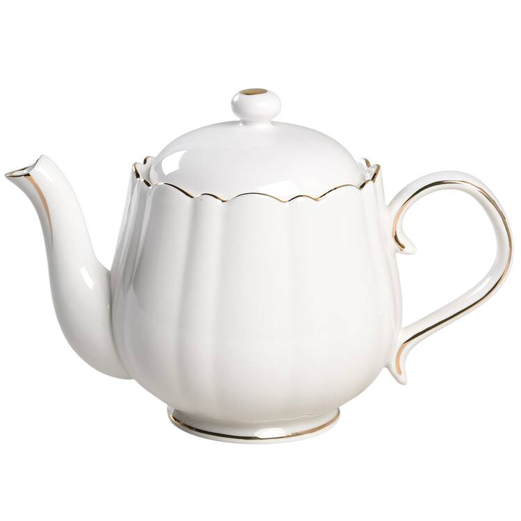 White Gold Vintage Teapot & Lid