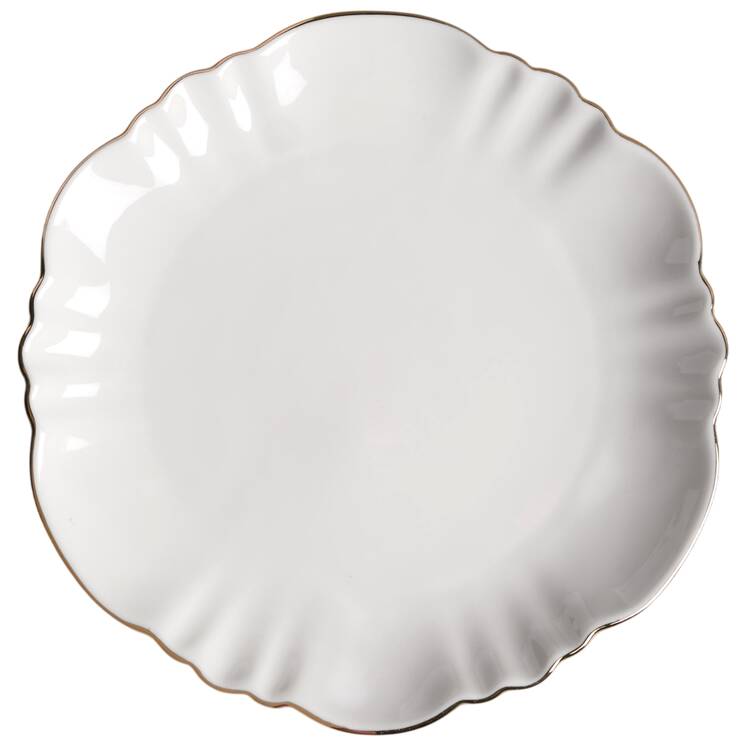 White Gold Vintage Salad Plate