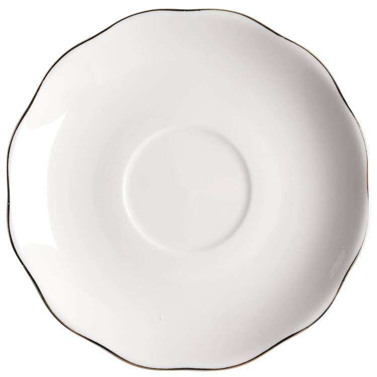 White Gold Vintage Saucer