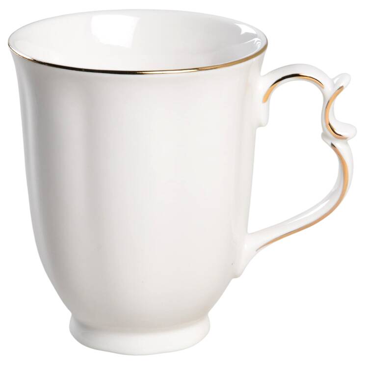 White Gold Vintage Mug