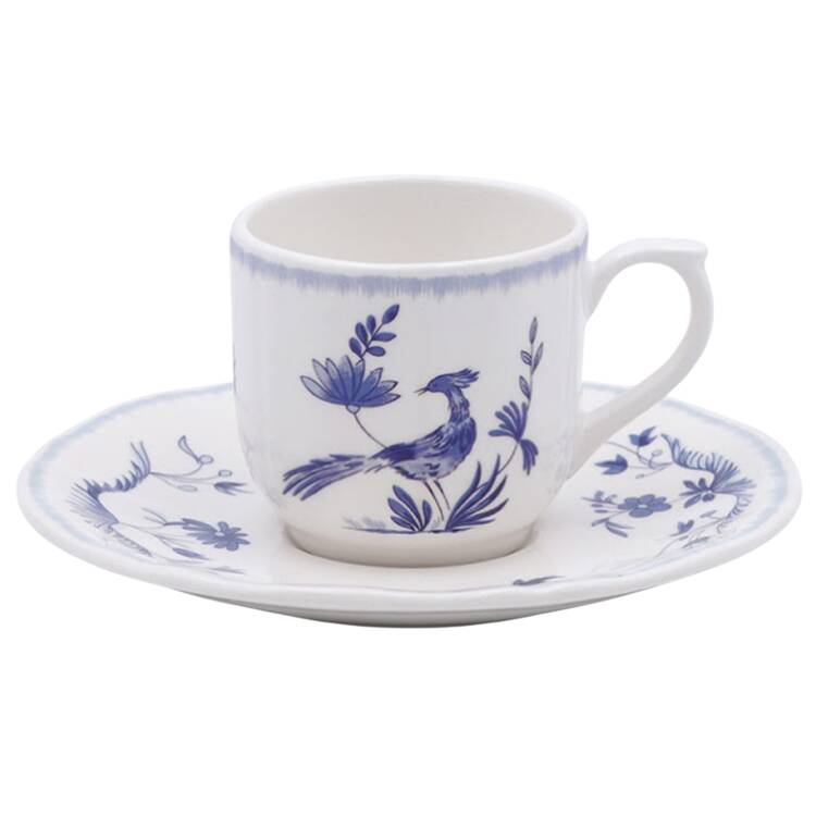 Paradis Bleu Flat Demitasse Cup & Saucer Set