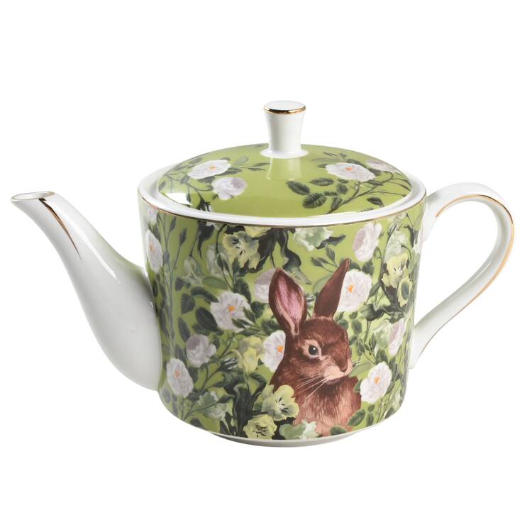Bunny Green Bloom Teapot & Lid