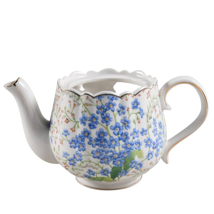 Blue Lily of the Valley Teapot No Lid