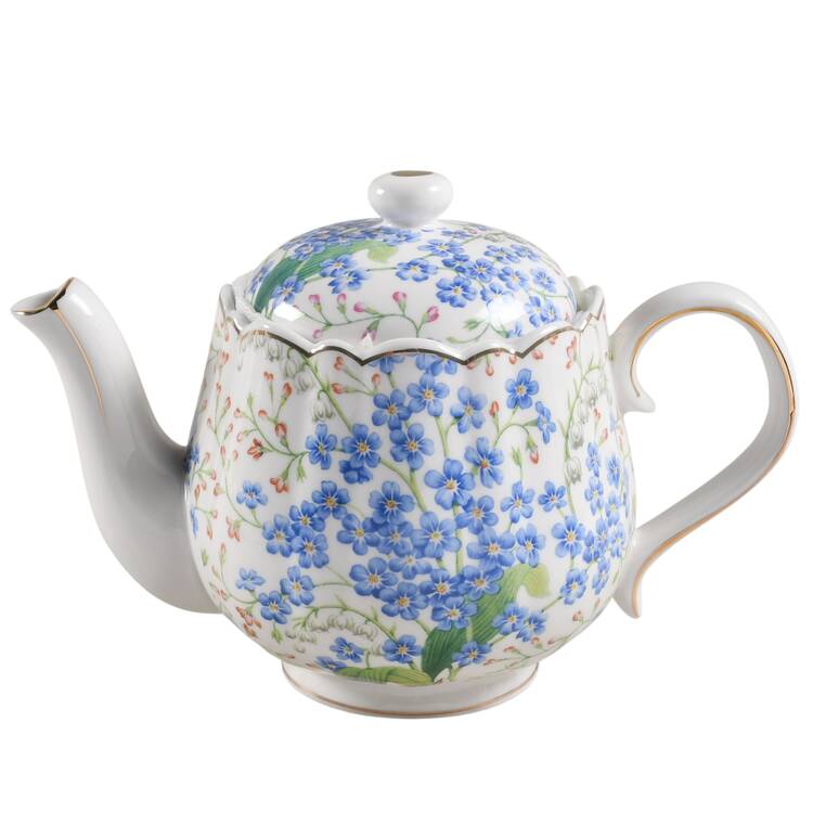 Blue Lily of the Valley Teapot & Lid