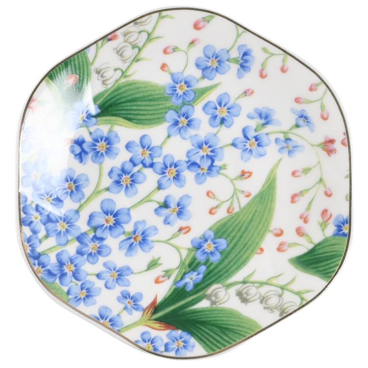 Blue Lily of the Valley Saucer for Espresso Cup