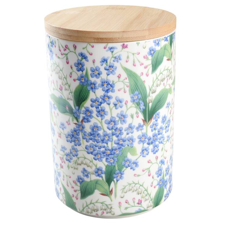 Blue Lily of the Valley Large Canister & Lid by Grace's Teaware