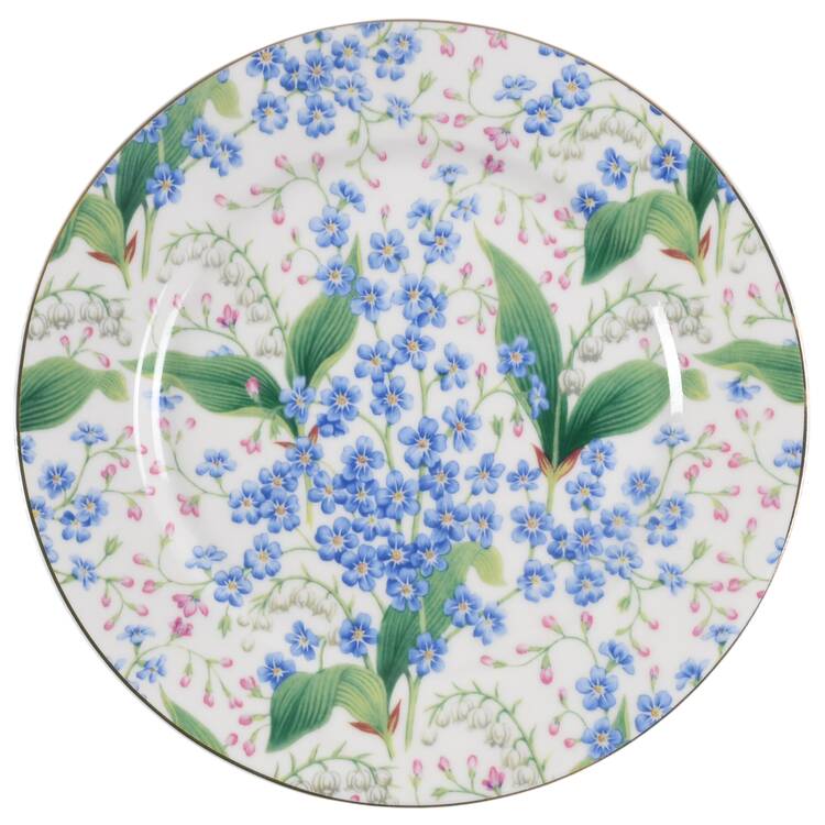 Blue Lily of the Valley Salad Plate