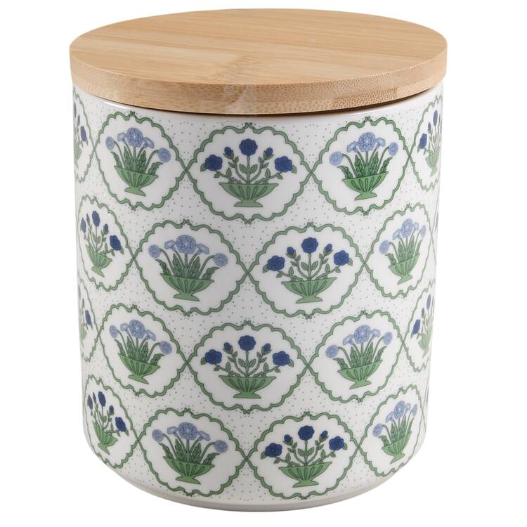 Blue-Green Block Medium Canister & Lid