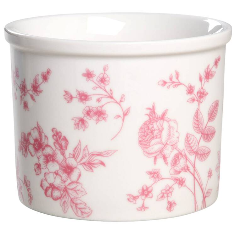 Rose Vine Pink Butter Crock No Lid