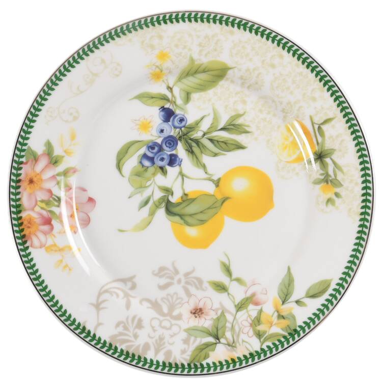 Lemon Green Zig Salad Plate