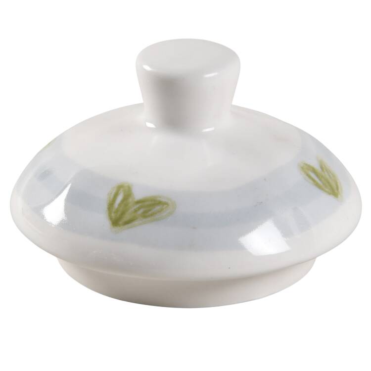Blue Stripe Stamp Flower Lid for Sugar Bowl