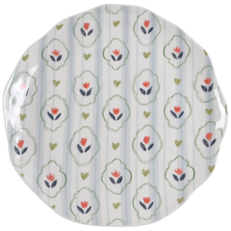 Blue Stripe Stamp Flower by Grace's Teaware