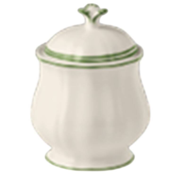 Filet Fougere (Fern Green) Sugar Bowl & Lid