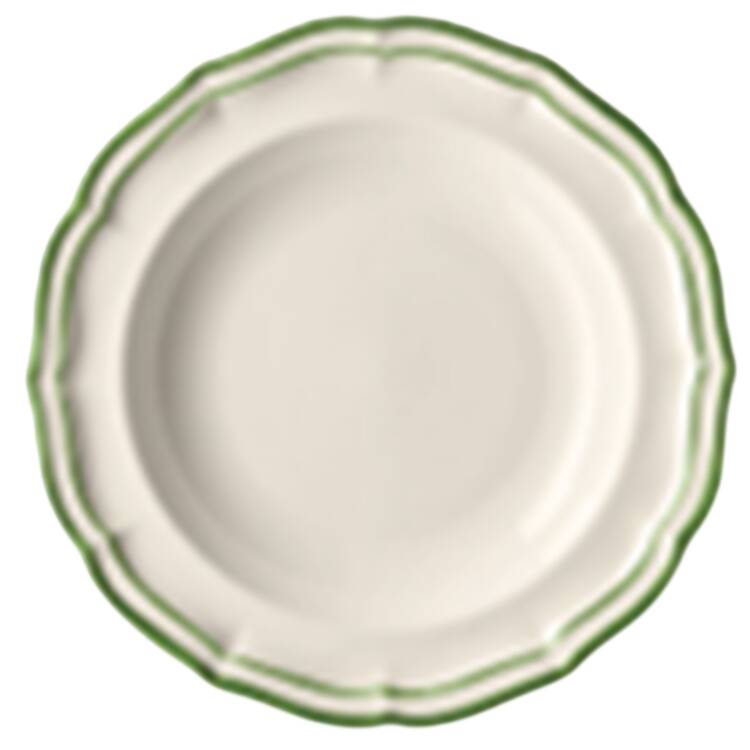 Filet Fougere (Fern Green) Large Rim Soup Bowl