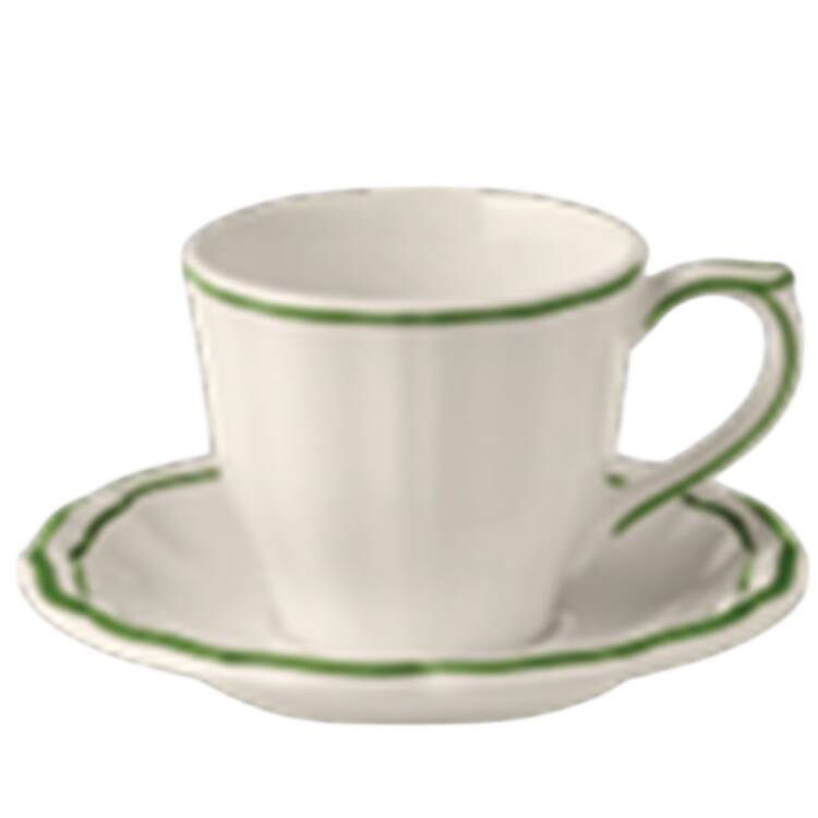 Filet Fougere (Fern Green) Flat Cup & Saucer Set